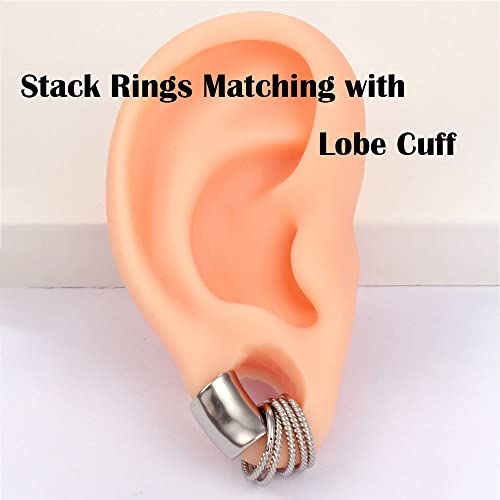 Earblity 10 PCS 16g*0g Silver Ear Gauges Ear Rings Stacks Ear Plugs Tunnels Hypoallergenic 316L Stainless Steel Nose Nipple Lip Body Piercing Jewelry - Image 3