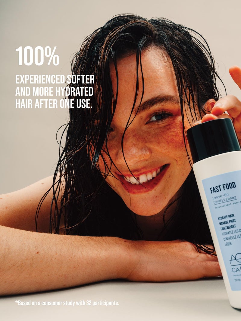 AG Care Fast Food Leave On Conditioner, 8 Fl Oz, White - Image 1