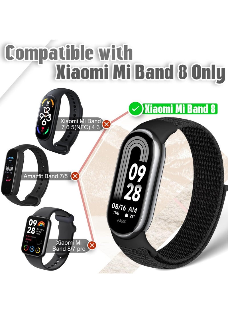 حزام نايلون متوافق مع شاومي مي باند 8 حزام ناعم قابل للتعديل للرجال والنساء أزرق - Image 2