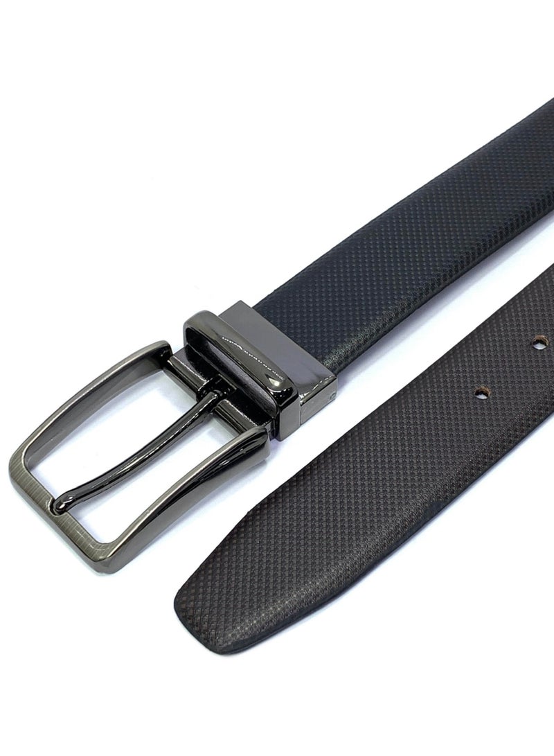 FOCUS Focus Faux Leather Reversible Belt for Men Stylish Formal Belt with Adjustable Buckle – Black & Brown Men's Belt for Formal Wear, Trouser Belt, Gifts for Men  - Image 2