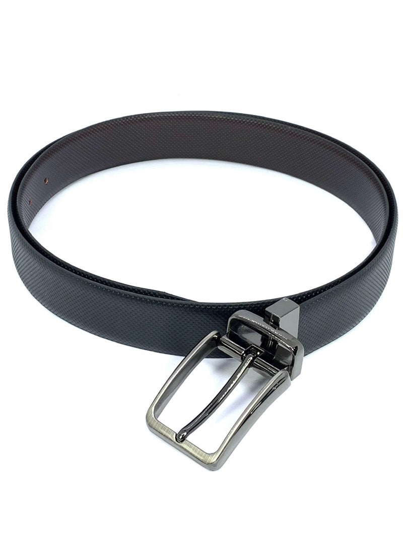 FOCUS Focus Faux Leather Reversible Belt for Men Stylish Formal Belt with Adjustable Buckle – Black & Brown Men's Belt for Formal Wear, Trouser Belt, Gifts for Men  - Image 4