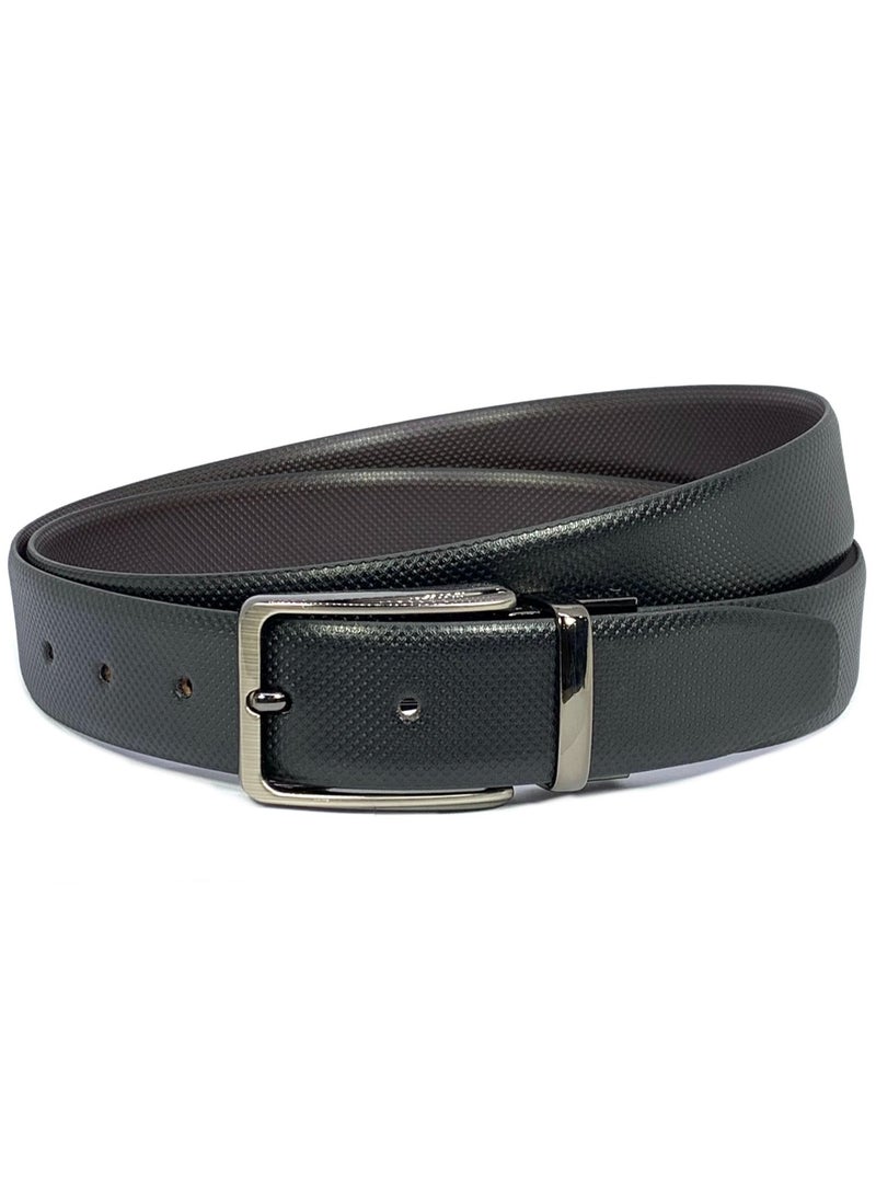 FOCUS Focus Faux Leather Reversible Belt for Men Stylish Formal Belt with Adjustable Buckle – Black & Brown Men's Belt for Formal Wear, Trouser Belt, Gifts for Men  - Image 1