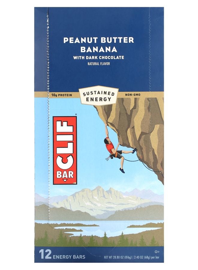 Energy Bar Peanut Butter Banana with Dark Chocolate 12 Bars 2.40 oz (68 g) Each