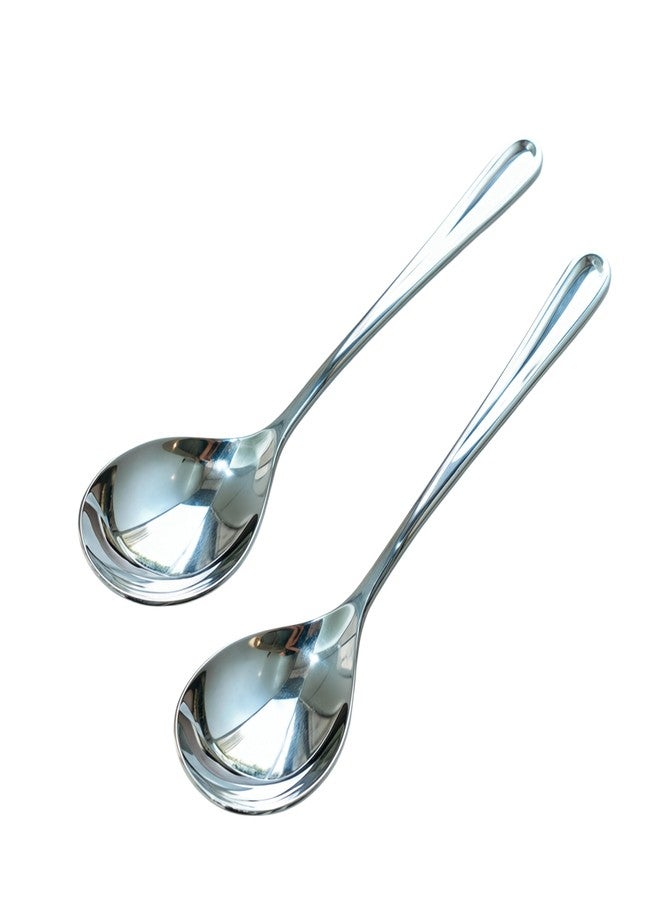 Txhlyx 18/10 Stainless Steel Serving Spoons Set of 2 – 10.5 Inch Buffet Spoons, Elegant Polished Finish, Dishwasher Safe for Home, Restaurant & Catering - Image 1