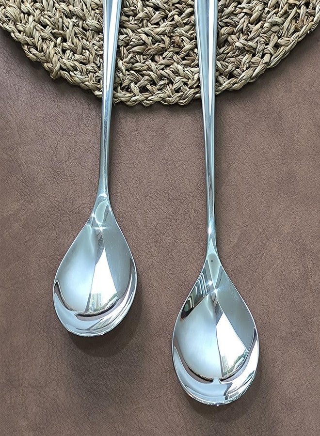 Txhlyx 18/10 Stainless Steel Serving Spoons Set of 2 – 10.5 Inch Buffet Spoons, Elegant Polished Finish, Dishwasher Safe for Home, Restaurant & Catering - Image 5