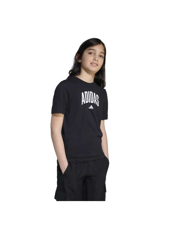 Adidas J Colleg T Black Training T-Shirts For Junior 7-8Y