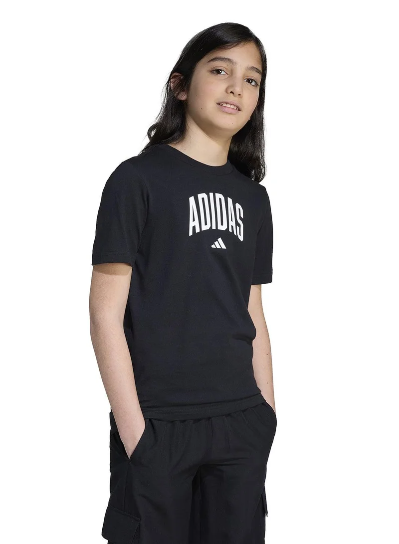 Adidas J Colleg T Black Training T-Shirts For Junior 7-8Y