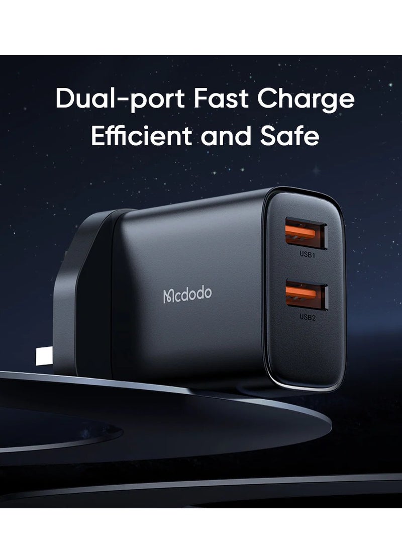 Mcdodo - Mcdodo 12W Dual USB Port Charging Adapter + Lightning Cable CH-4791 - Image 1
