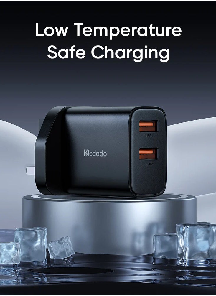 Mcdodo - Mcdodo 12W Dual USB Port Charging Adapter + Lightning Cable CH-4791 - Image 1