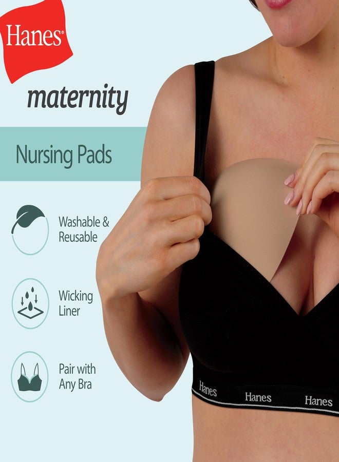 Hanes Women's Maternity Reusable Nursing Pads, 4-Pack, Light Leak Protection, Moisture-Wicking, One Size Fits All, Deep Glow - Image 3