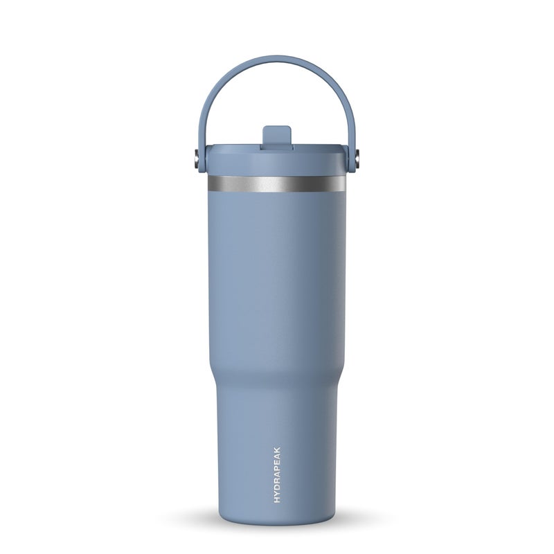 Hydrapeak Nomad 32 oz Tumbler with Handle and Straw Lid Leakproof Double Insulated 32oz Cup Stainless Steel Modern Blue