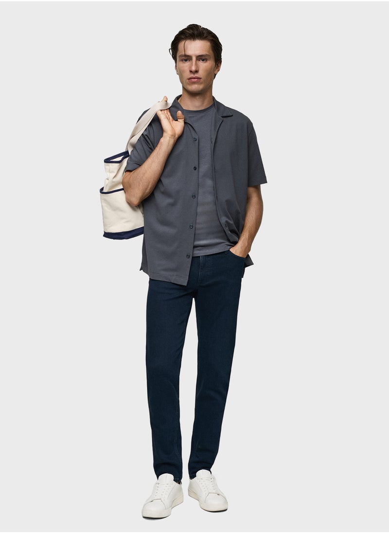 Mango Man Casual Sim Fit Rinse Wash Jeans  - Image 4