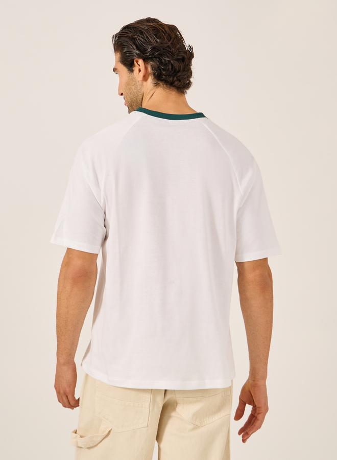 Styli Printed Raglan Sleeves Oversized T-Shirt  - Image 4