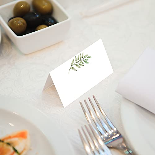 None/Brand 50 Pack Greenery Wedding Name Place Cards - 2 x 3.5 Inches - Image 5