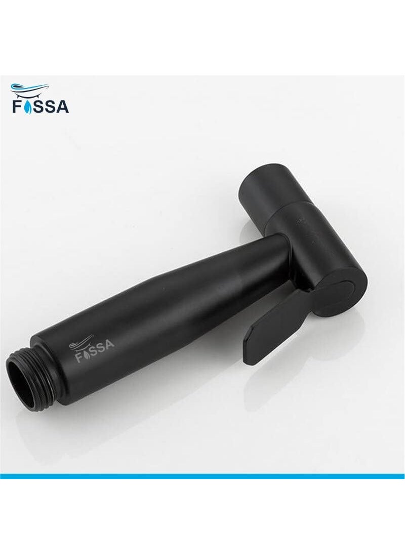 FOSSA Fossa Hand Held Bidet Sprayer Premium Stainless Steel Sprayer - Health Faucet for Toilet, with SS 1 Mtr Hose Pipe (Black)  - Image 2
