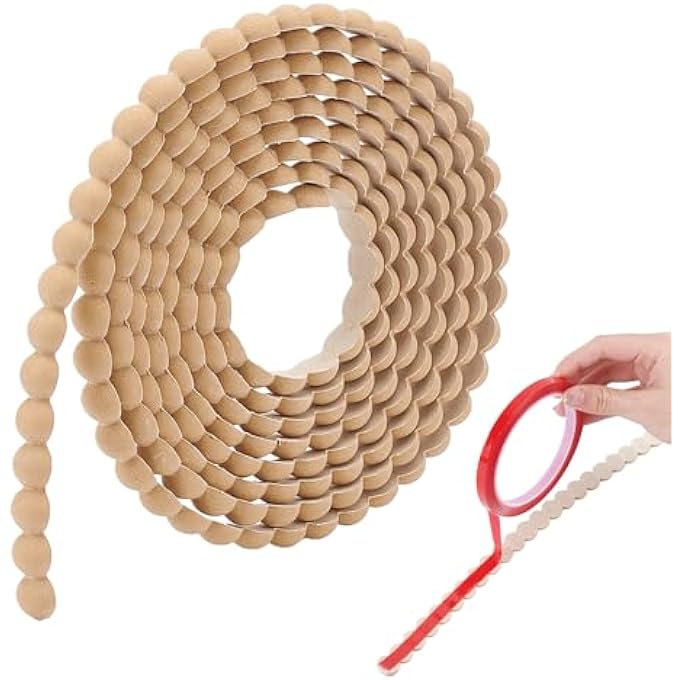 9.8 FT FLEXIBLE MOLDING TRIM, PEEL AND STICK BEAD PEARL WALL DECORATION MOLDING TRIM, SEMICIRCLE BEAD PANEL WALL TRIM FOR DIY MIRROR WINDOW FRAME HOME DECOR - Image 1