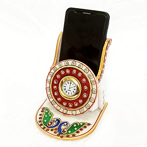 Handicraft Kingdom Mobile Holder for Car Dashboard Smart Cell Phone Stand with Inbuilt Small Clock for Office Approx Size 45 Inch Wt 1150 Gm Pack of 2 - Image 4