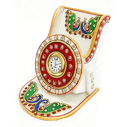 Handicraft Kingdom Mobile Holder for Car Dashboard Smart Cell Phone Stand with Inbuilt Small Clock for Office Approx Size 45 Inch Wt 1150 Gm Pack of 2 - Image 2