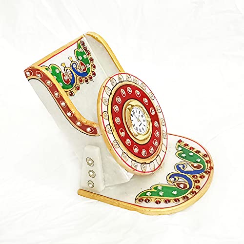 Handicraft Kingdom Mobile Holder for Car Dashboard Smart Cell Phone Stand with Inbuilt Small Clock for Office Approx Size 45 Inch Wt 1150 Gm Pack of 2 - Image 3