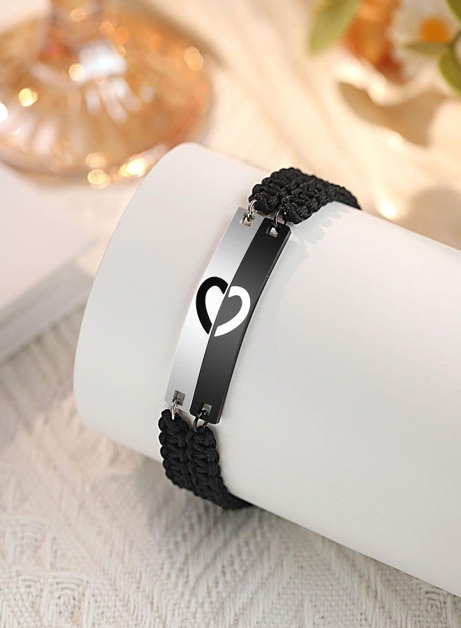 UPROMI أساور متطابقة من UPROMI للأم والابن، هدايا العودة إلى المدرسة للأم وابنها، هدية عيد الأم وعيد الميلاد، 6.5 بوصة، مصنوعة من الفولاذ المقاوم للصدأ، بدون أحجار كريمة - Image 3