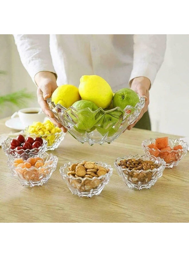 طقم خشاف 7 قطع زجاج اعلي كواليتي موجود 7قطع  بعلبة ممتازة زجاج تحفة كريستال الطقم مكون من : (1بوله خشاف كبيره +6 بوله خشاف ) - Image 1