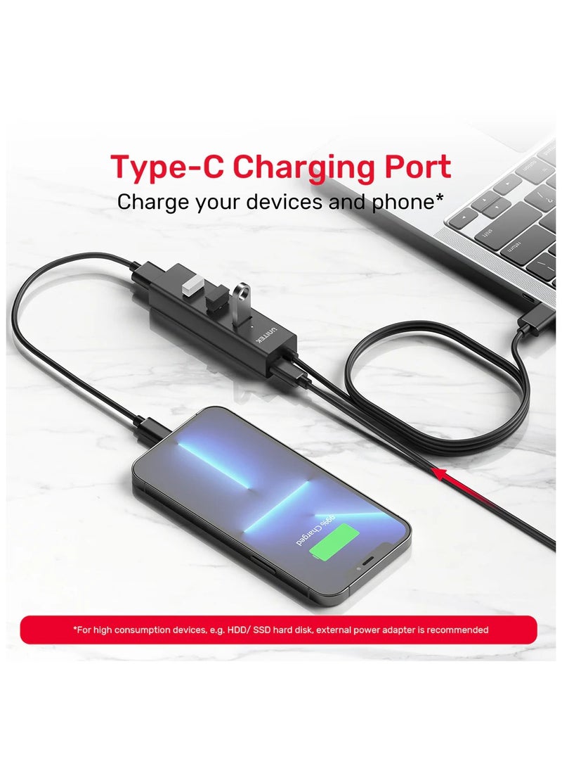UNITEK Unitek Y-3089V01 USB HUB 4-in-1 USB-A Hub (4*USB-A 5Gbps) with 1.2M Cable, with USB-C 5V Power Port. ( USB3.0 Type-A Male TO 4*USB-3.0 With 1.2M Cable)  - Image 3