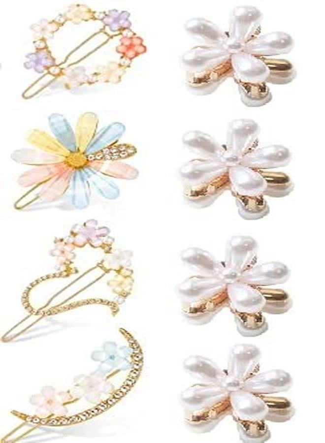 HAPPYMATES Korean Design 8 Pack Pearl Hair Clip for Women Girls Elegant Hair Pins Clips Hair Barrettes Decorative Bobby Pins Hair Jewelry Hair Styling - Image 1