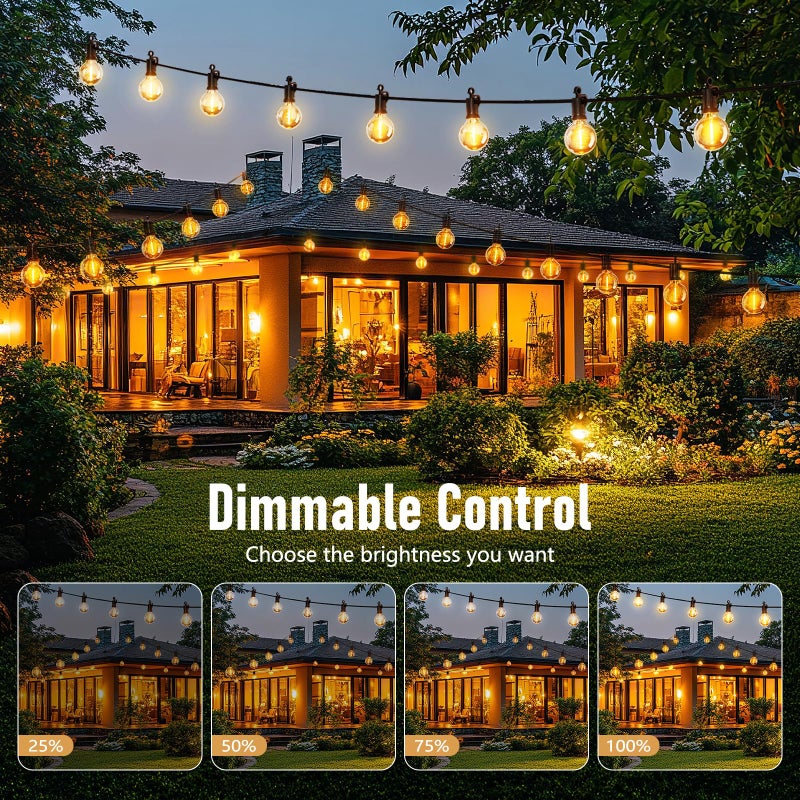 Brightown Outdoor String Lights - Waterproof Globe Patio Lights 30 Ft with 30 G40 Shatterproof LED Bulbs, Connectable Commercial Hanging Light for Backyard, Bistro, Porch, Cafe, Deck, Garden - Image 4