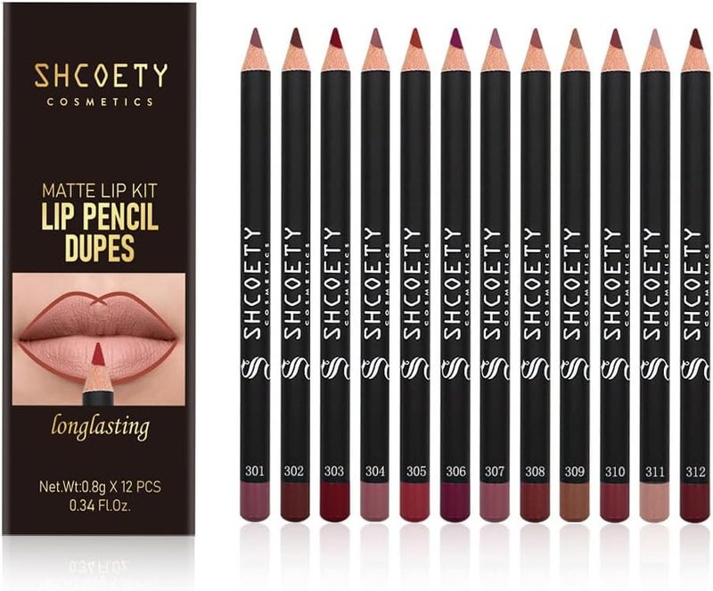 12 Colors Matte Lip Liner SetPremium Waterproof Smooth Lip PencilsLong Lasting Nude Liner Lipstick for Defining Filling Lips