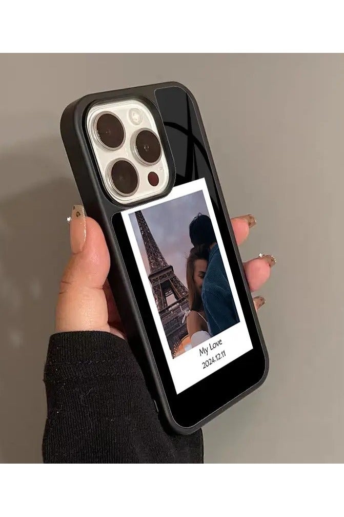 جراب هاتف بشاشة حبر ذكي وشاشة حبر NFC ذكية - عرض صور مخصص بنفسك، جراب شاشة حبر إلكتروني لهاتف iPhone 13/14/15/Pro/Pro Max، مقاوم للسقوط، غطاء خلفي مخصص مدعم بالذكاء الاصطناعي - أسود - Image 3