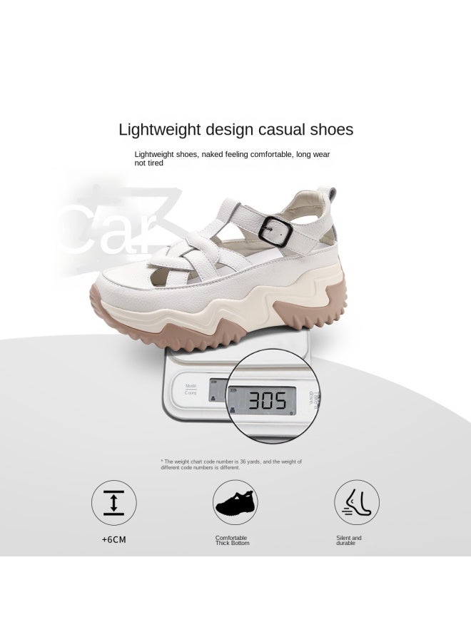 SAFIYA Saturday's 2025 Summer New Hollow Breathable Cage Shoes Platform Thick Sole Height Increasing Women's Sandals - Instantly Adds 6cm - Image 5