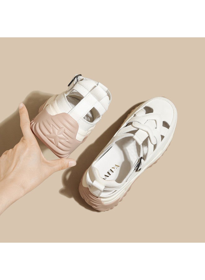 SAFIYA Saturday's 2025 Summer New Hollow Breathable Cage Shoes Platform Thick Sole Height Increasing Women's Sandals - Instantly Adds 6cm - Image 3