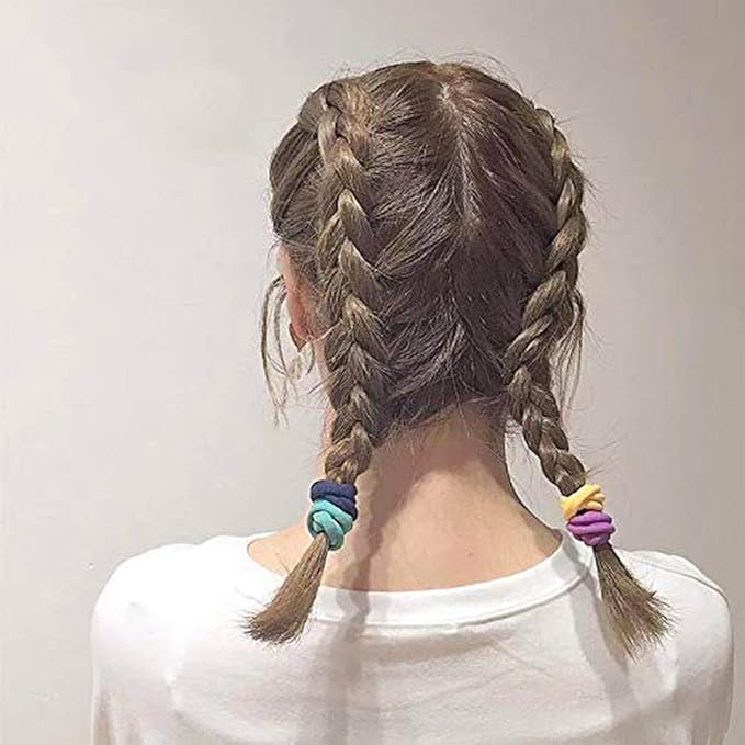 200 Pcs Candy Color Hair Bands Small Elastics Hair Bobbles Hair Ties Stretch Strong Hairbands Colorful Seamless Ponytail Holders for Girls Kids