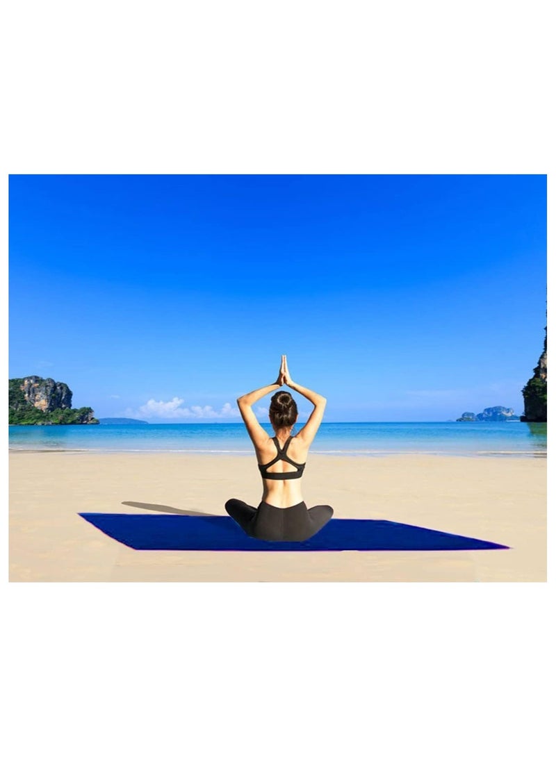 Fabienne 2-Pc Over-Sized Beach Towel 100x200cm Microfiber Extra Large Bath Sheet Pool Towel Yoga Towel Spa Towel Soft, High Absorption and Quick-Drying Blue  - Image 2