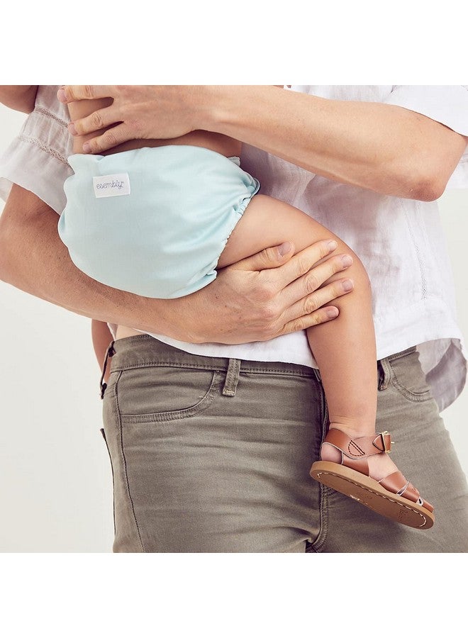 Esembly Cloth Diaper Bundle Set 3 Organic Absorbent Inners And 1 Waterproof Diaper Cover Blowoutproof Reusable Washable Diapers With Snap Closure Size 1 (717Lbs) Mist - Image 3