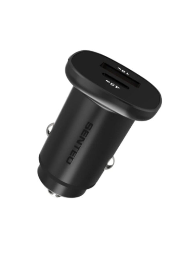سينتيو شاحن سيارة سينتيو Q-03 سلسلة فيرو بقوة 63 واط بمنفذين (PD 45W + QC 18W) - أسود - Image 1