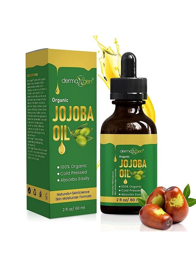 DERMAXGEN Jojoba Oil -100% Organic & Cold Pressed Oil - Anti-Aging Moisturizing Treatment for Face, Hair, Skin & Nails, Acne Scars, Anti-Wrinkle. (2 FL OZ) - Image 1