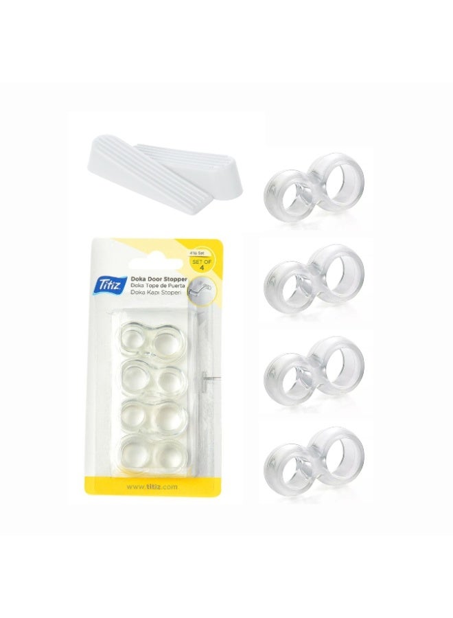 تيتيز طقم مؤلف من 2 حبة مثبت باب مع 4 حبة حلقات مطاطية لحماية يد الباب - Image 1