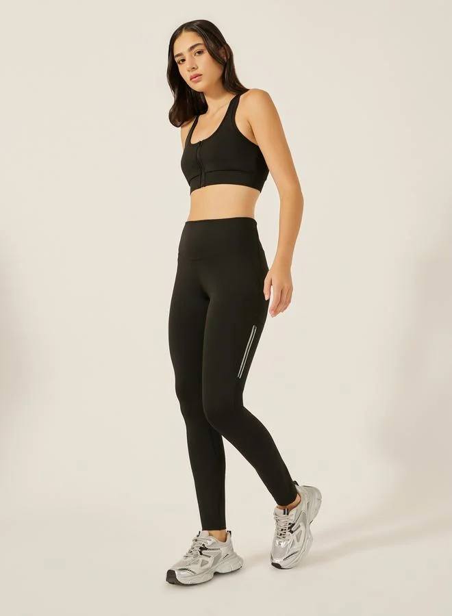 Styli Active High Rise Zipped Pockets Leggings