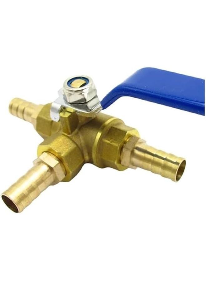 12 مم بارب إل بورت وصلة صمام كرة نحاسي 3 اتجاه منفذ كامل تي للماء النفط الغاز - Image 2