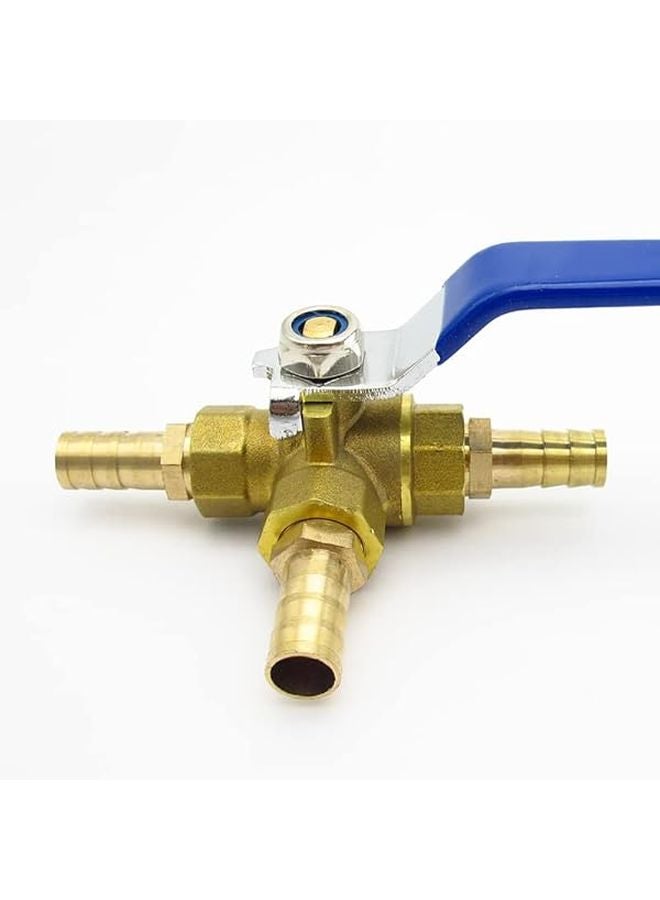 12 مم بارب إل بورت وصلة صمام كرة نحاسي 3 اتجاه منفذ كامل تي للماء النفط الغاز - Image 3