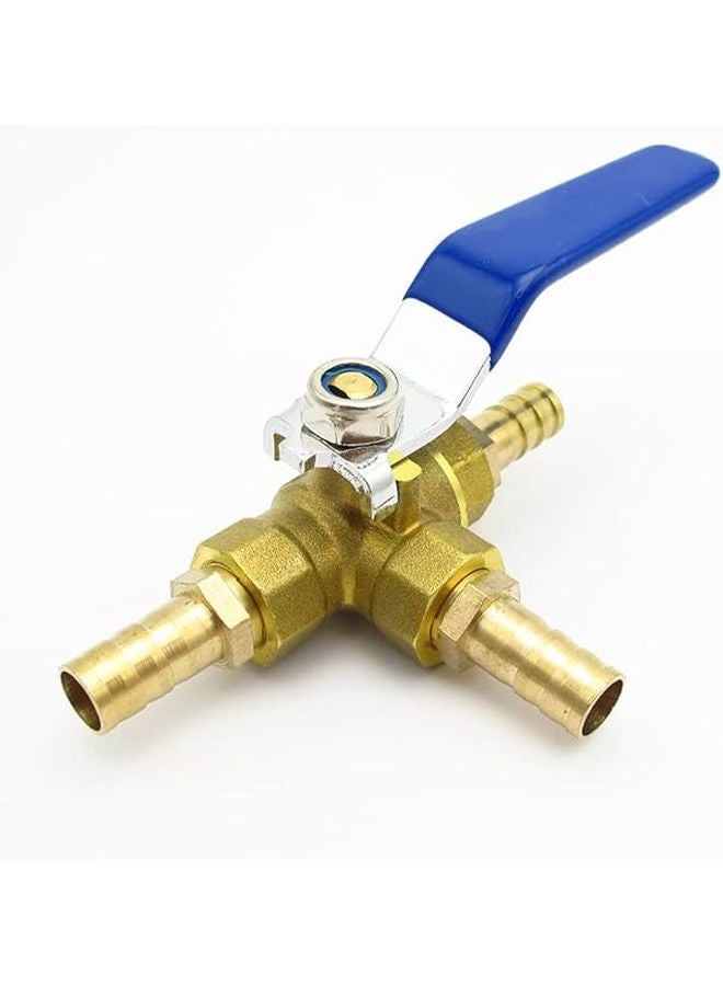 12 مم بارب إل بورت وصلة صمام كرة نحاسي 3 اتجاه منفذ كامل تي للماء النفط الغاز - Image 4