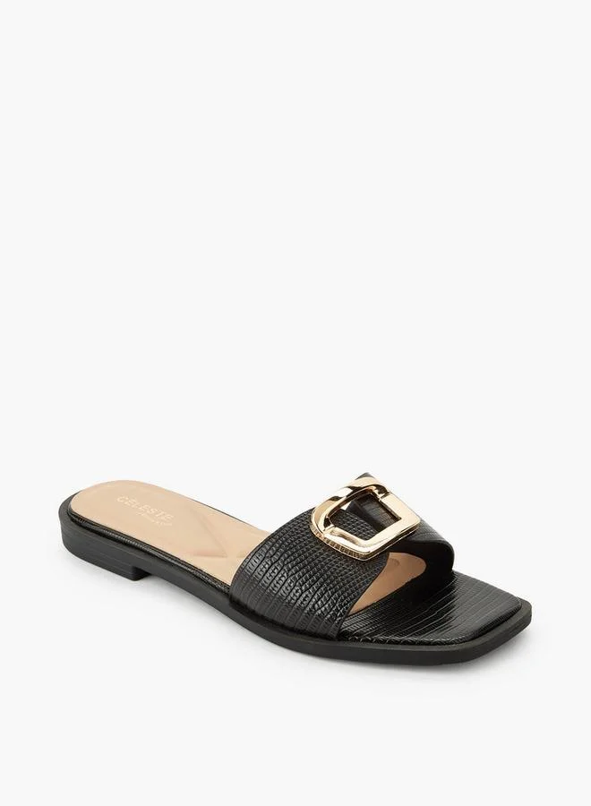 Celeste BLACK Women Slip-On Sandals for Women | Best Price UAE