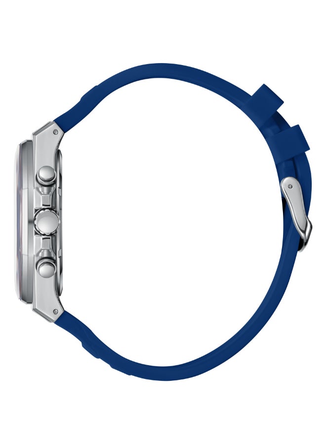 سلازنجر ساعة رجالية متعددة الوظائف بسوار سيليكون أزرق داكن - Image 3