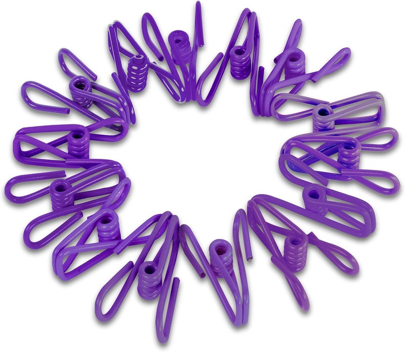 Riveda 30 Pack Purple Chip Bag Clips for Food - PVC 2 Inch Coated Sealer for Sealing Food - Paper Holder, Clothesline Clip for Laundry Hanging, Kitchen Bags, Multipurpose Clothes Pins - Image 1