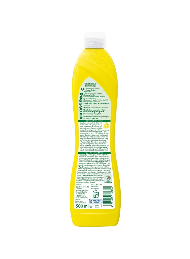 Frosch Lemon Cream Cleaner 500ml - Image 2