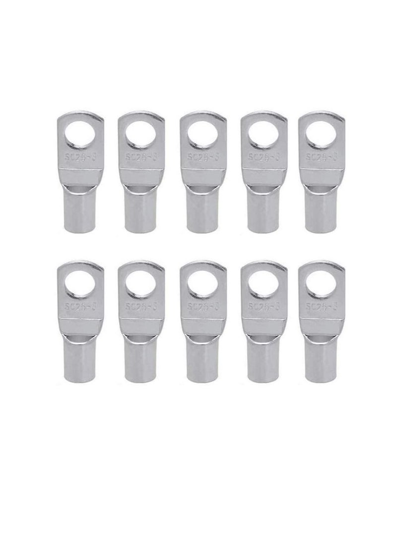 Copper Cable Lugs 10Pcs Set-Wire Terminals, Connector Cable lugs Ring Battery SC Terminals, for Marine, Solar, Automotive, Electric, Home Applications etc (Hole Size 6mm, Cable Size 10mm)  - Image 1