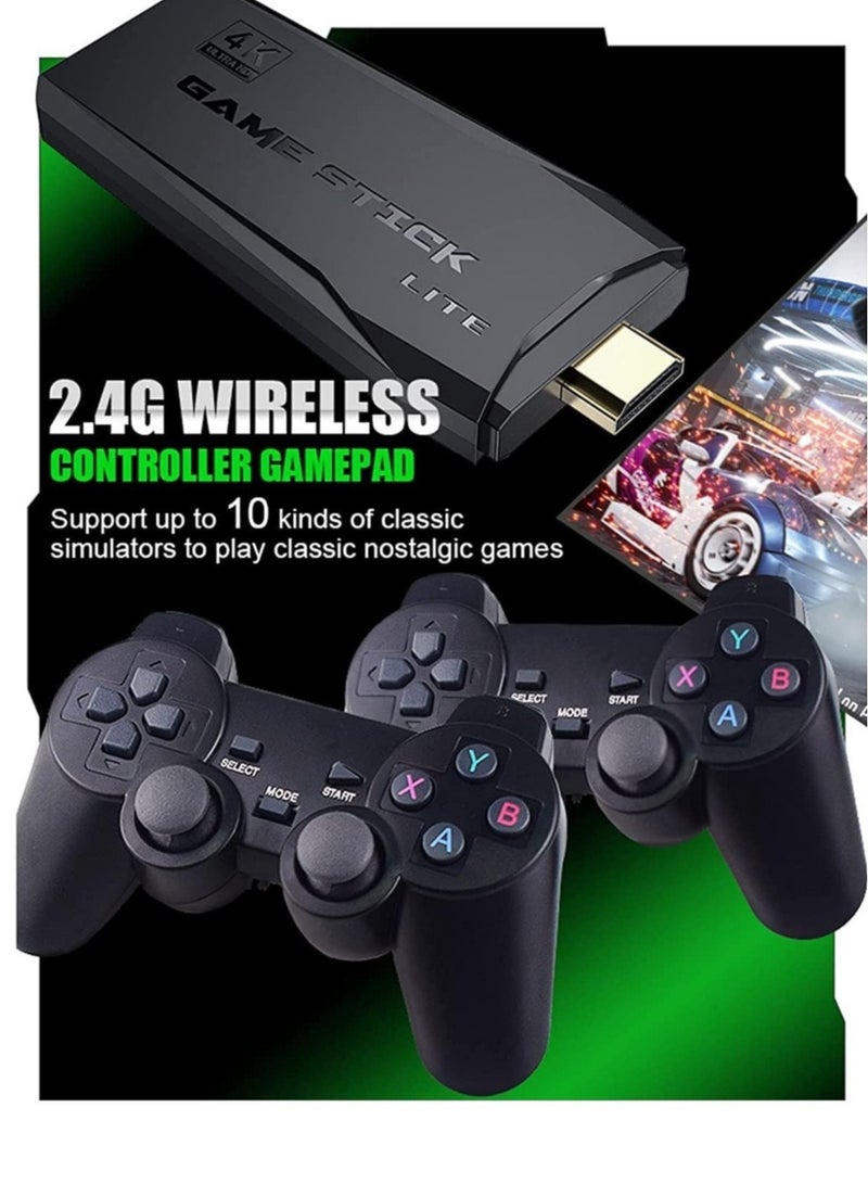 4K Smart Video Game TV Stick – Retro Gaming Console with 10,000 Games, 32/64GB Storage, 2.4G Wireless Controllers (32GB Model with 3,000+ Games) - Image 2