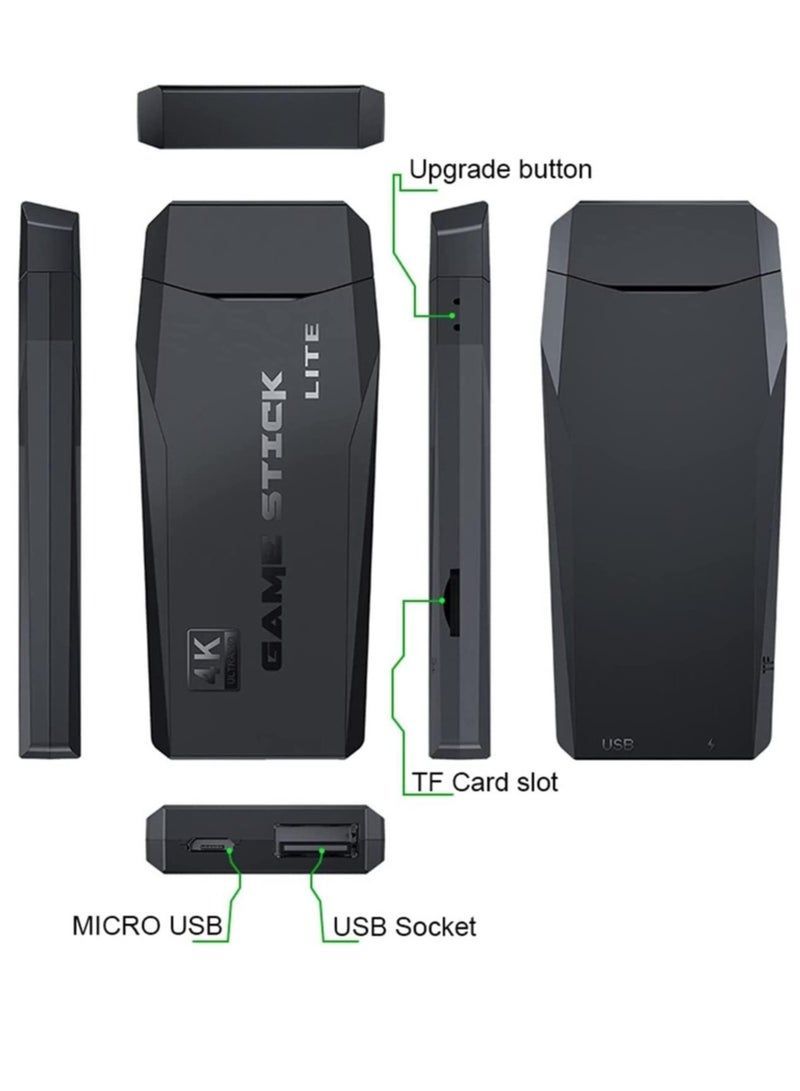 4K Smart Video Game TV Stick – Retro Gaming Console with 10,000 Games, 32/64GB Storage, 2.4G Wireless Controllers (32GB Model with 3,000+ Games) - Image 4