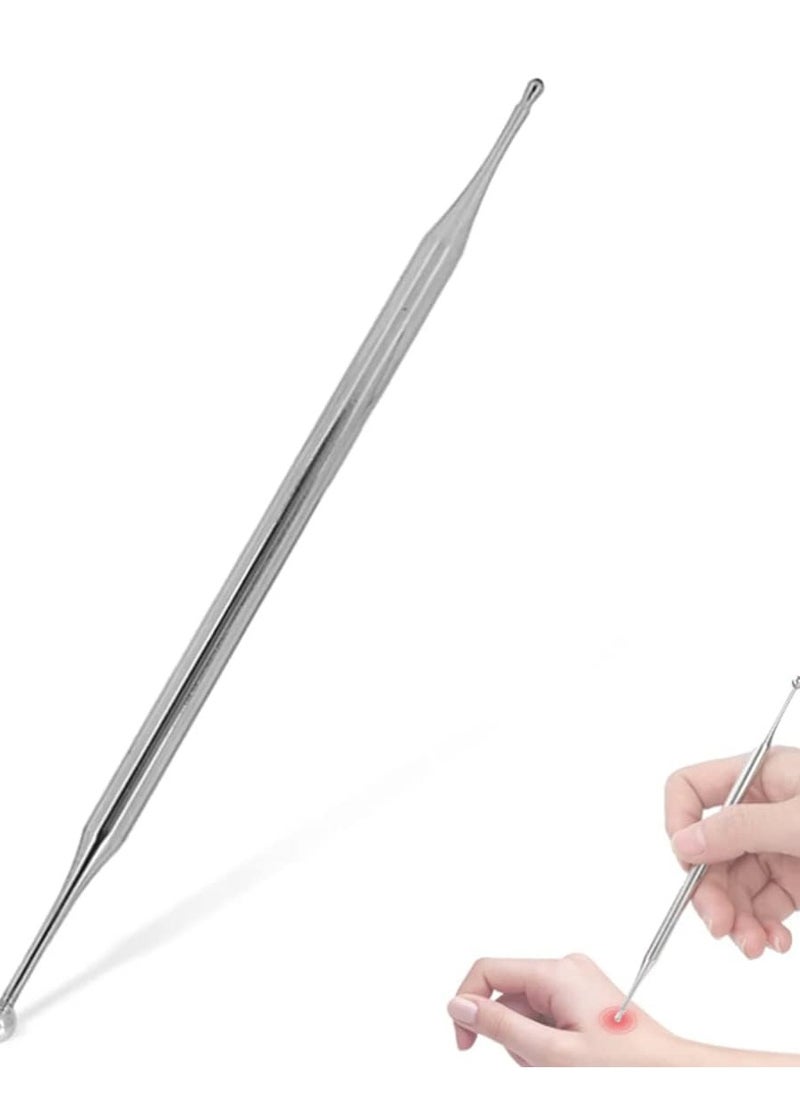 Generic Dual Head Facial Reflexology Tools Stainless Steel Portable Ear Acupuncture Body Point Probe Massage Tool  - Image 1